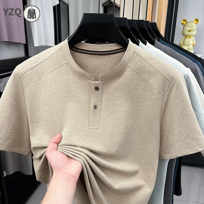 Men'S Fashion And Style - 2026 Fashion Men's Henley Neck Tee
