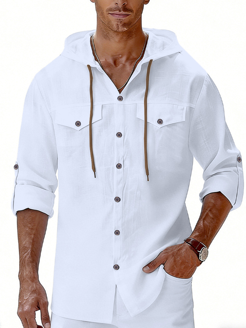Linen Shirt Summer - New Spring Summer Men's Hooded Shirts