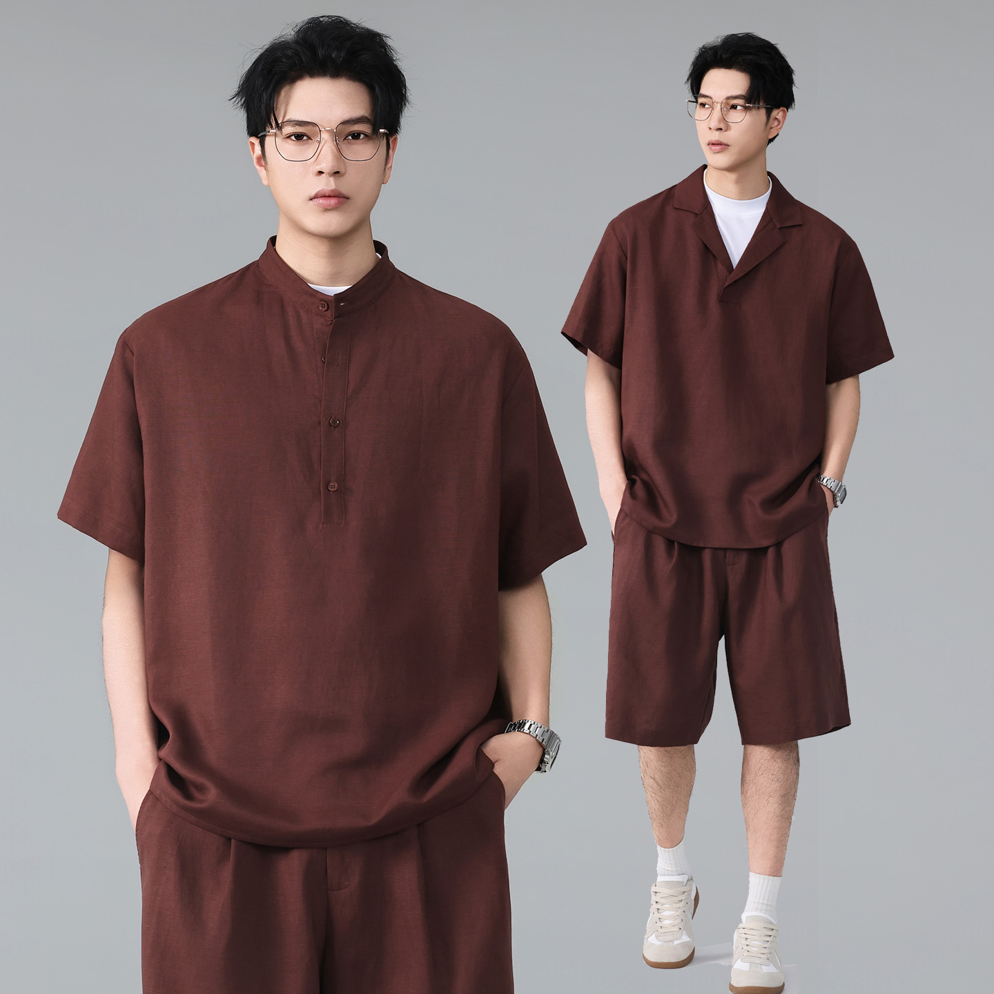 Linen Shirt Summer - Men Summer Vintage Lightweight Line Loose
