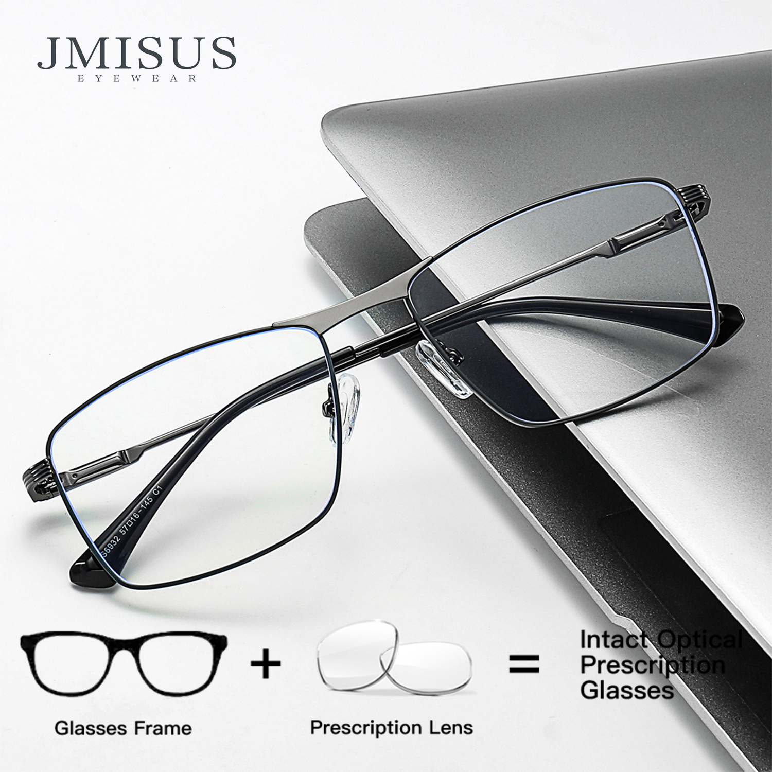 Mens Fashion Reading Glasses - JMISUS Fashion Alloy Square Prescription Glasses