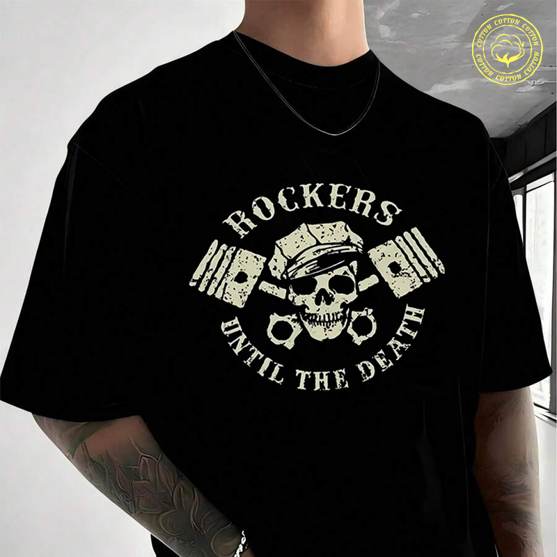 Mens Fashion In The 50S - Men Cotton T-Shirt ROCKERS Until Death