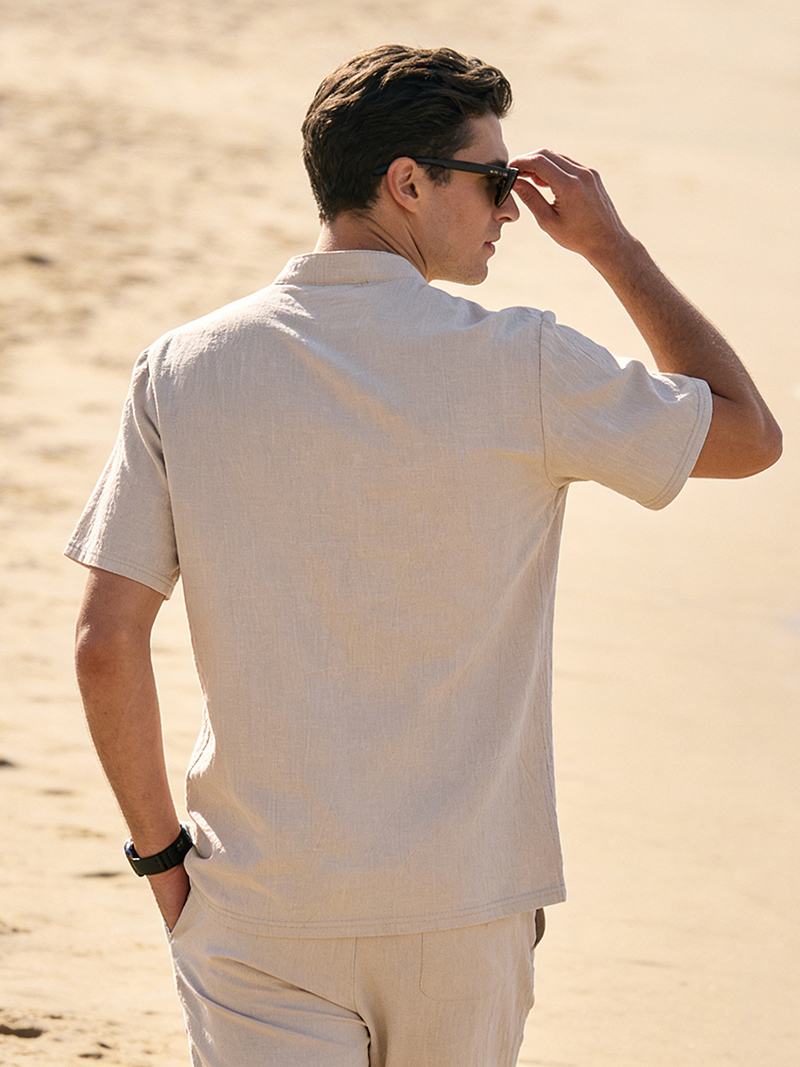 Men's Cotton Linen Henley Shir – Linen Shirt Summer Bewertung und Preis