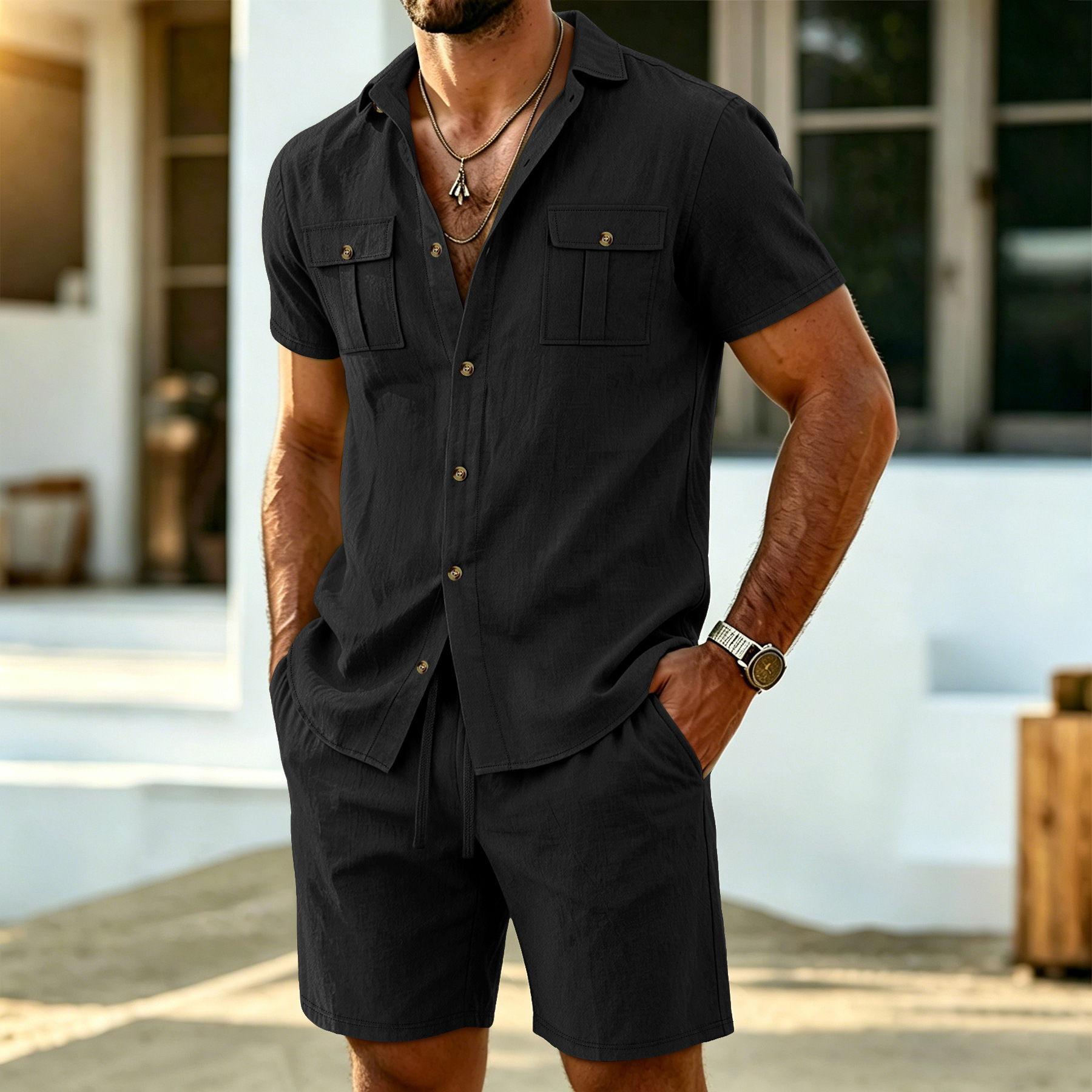 New summer men's linen outdoor – Linen Shirt Summer Bewertung und Preis