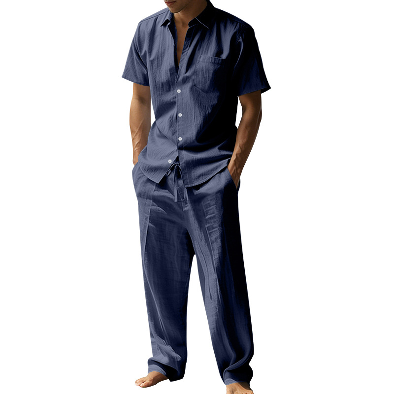 Summer linen lapel short-sleev – Linen Shirt Summer Bewertung und Preis