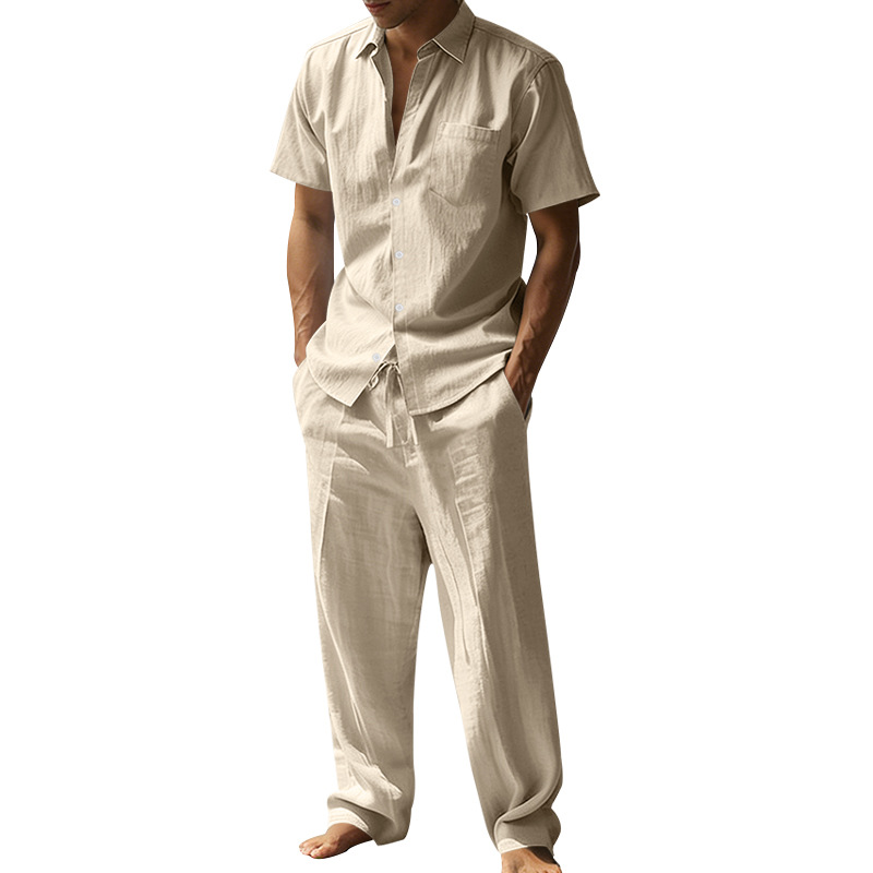 Summer linen lapel short-sleev – Linen Shirt Summer Bewertung und Preis