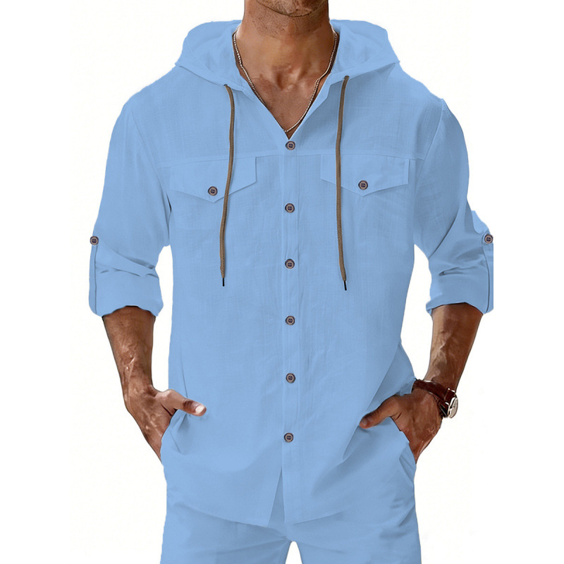 New Spring Summer Men's Hooded – Linen Shirt Summer Bewertung und Preis
