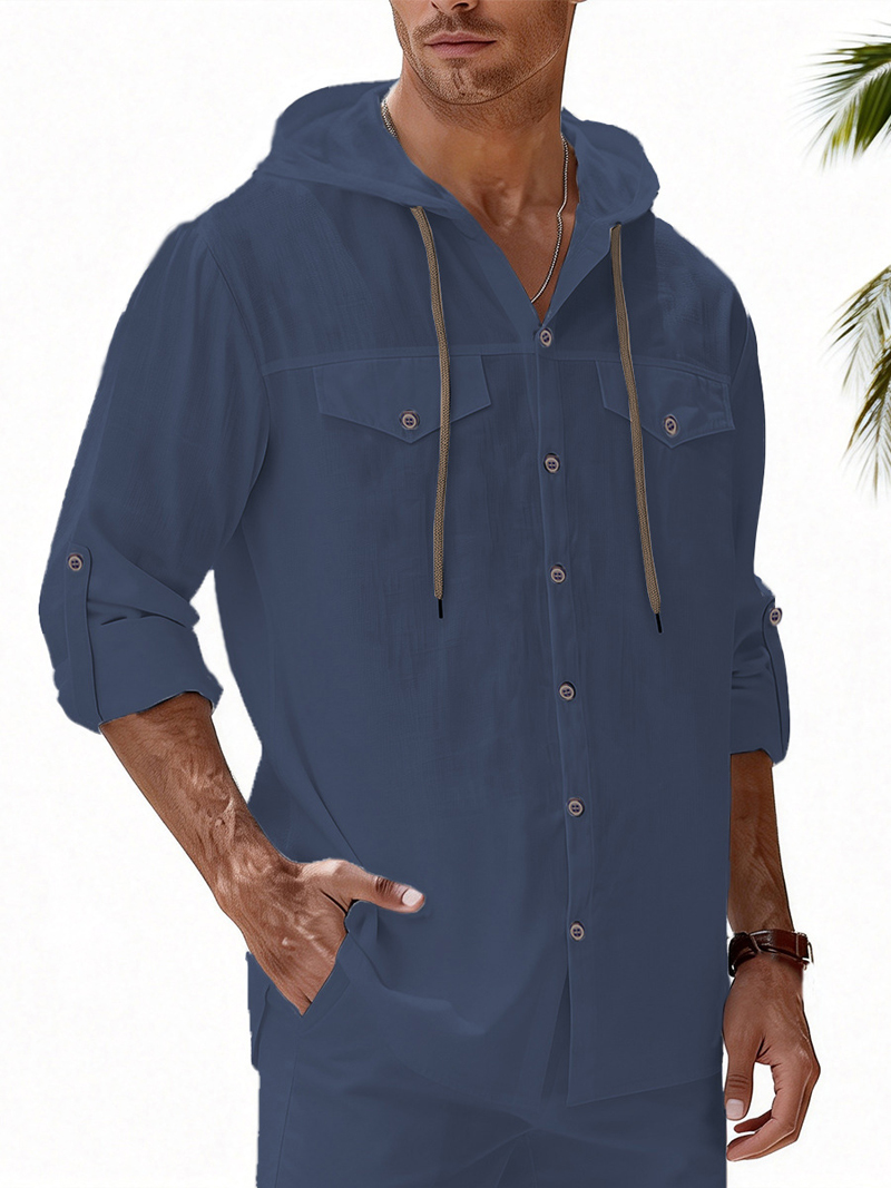 New Spring Summer Men's Hooded – Linen Shirt Summer Bewertung und Preis