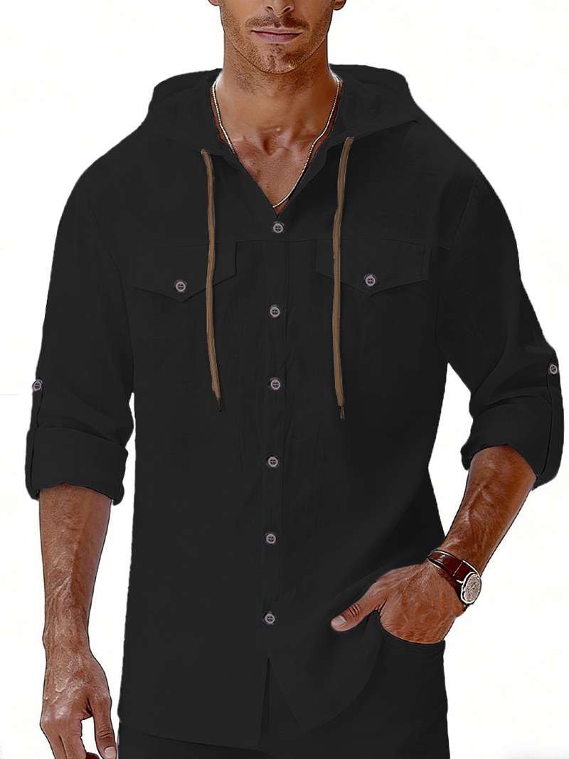 New Spring Summer Men's Hooded – Linen Shirt Summer Bewertung und Preis