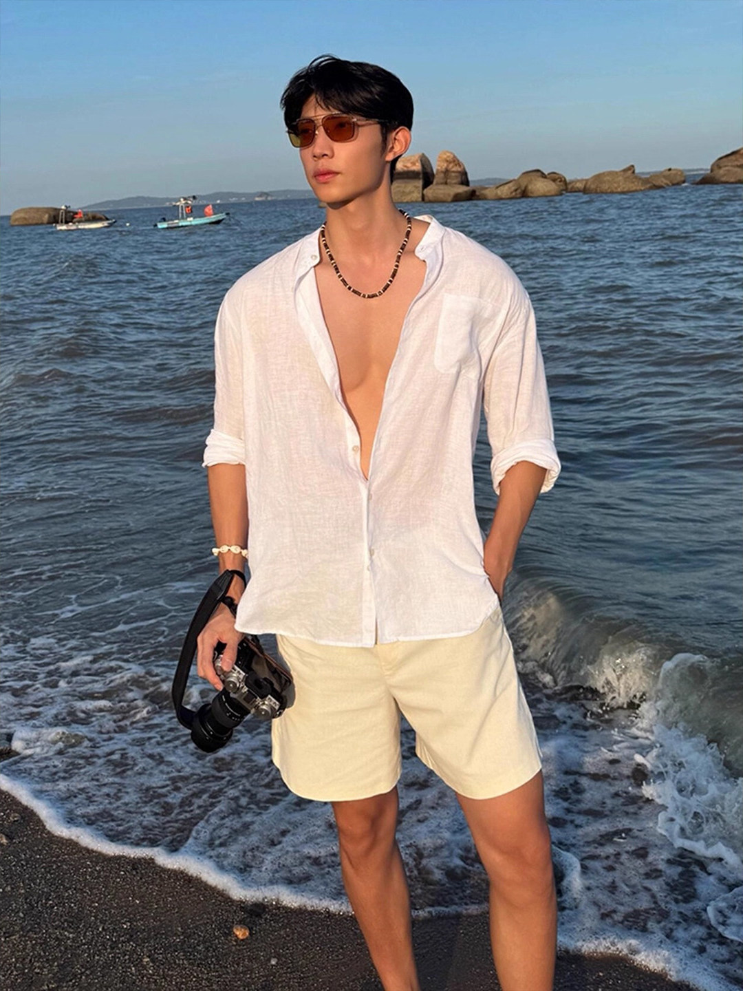 Men's Linen Set Summer America – Linen Shirt Summer Bewertung und Preis