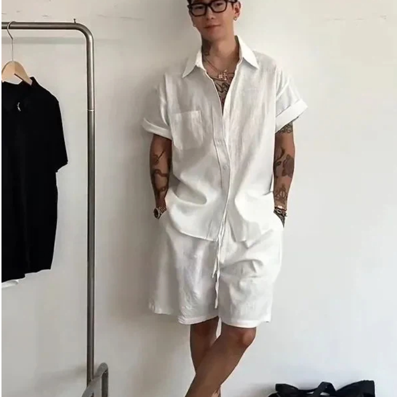 Mens Linen Cotton 2 Piece Set  – Linen Shirt Summer Bewertung und Preis
