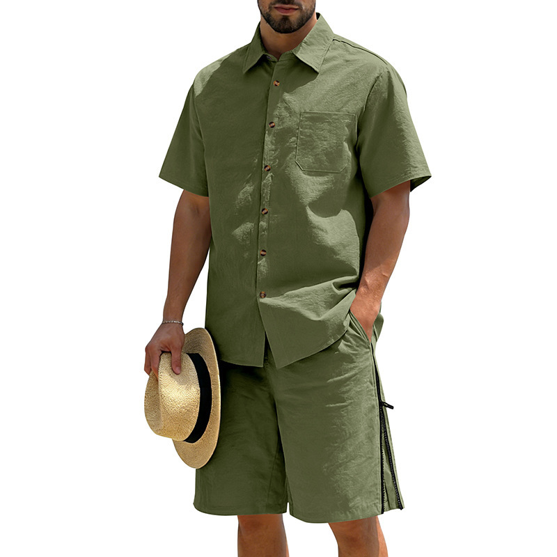 Men's Casual Cotton Linen 2 Pi – Linen Shirt Summer Bewertung und Preis