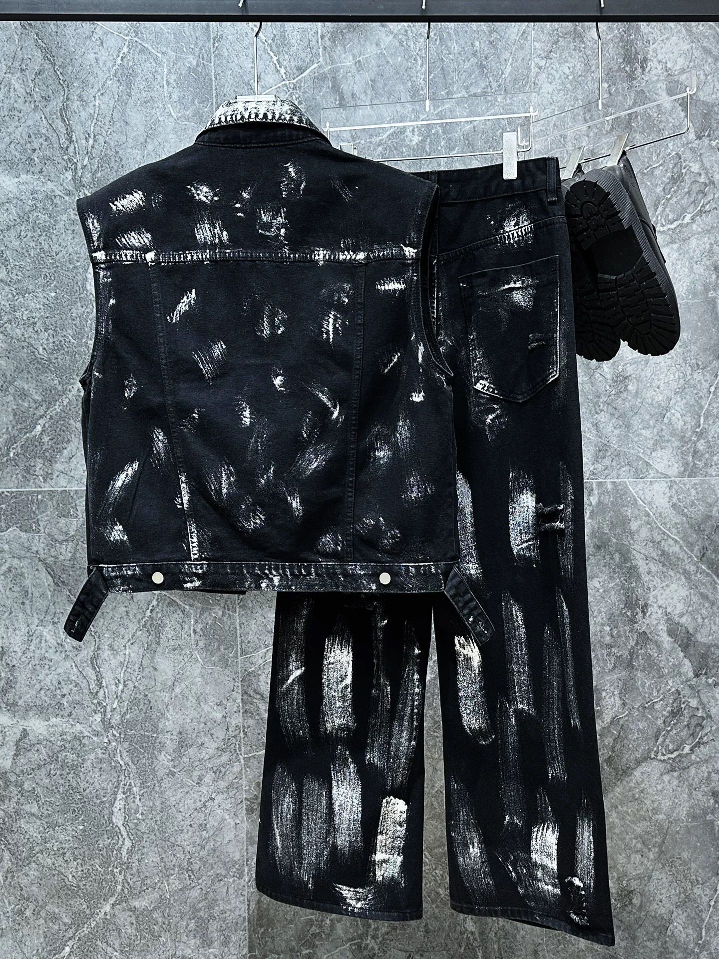 Men's Ripped Jeans Two-piece S – Men'S Fashion Vest With Jeans Bewertung und Preis