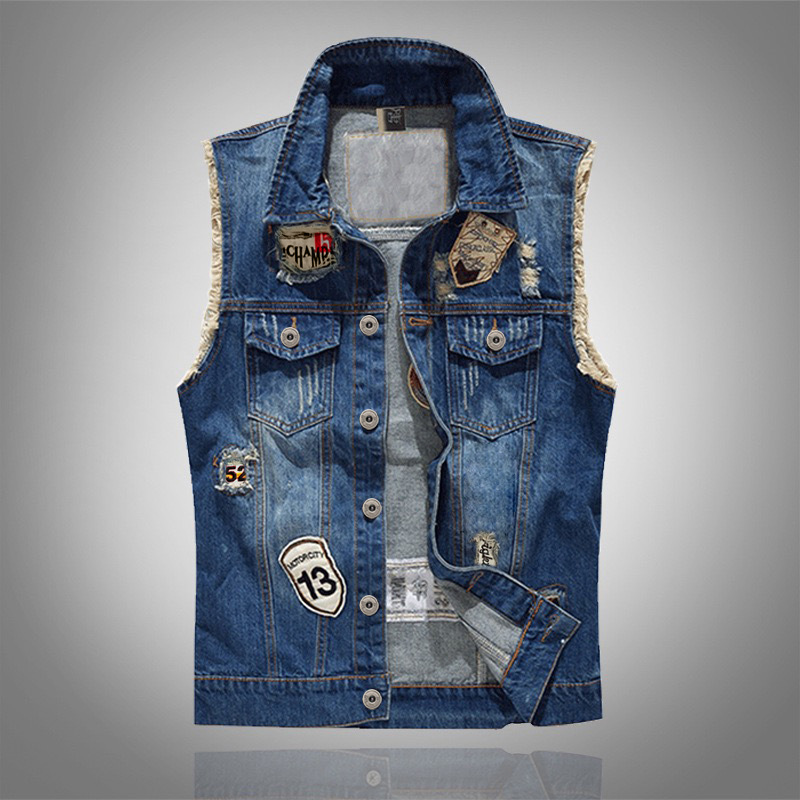 New Fashion Men Blue Casual Ri – Men'S Fashion Vest With Jeans Bewertung und Preis